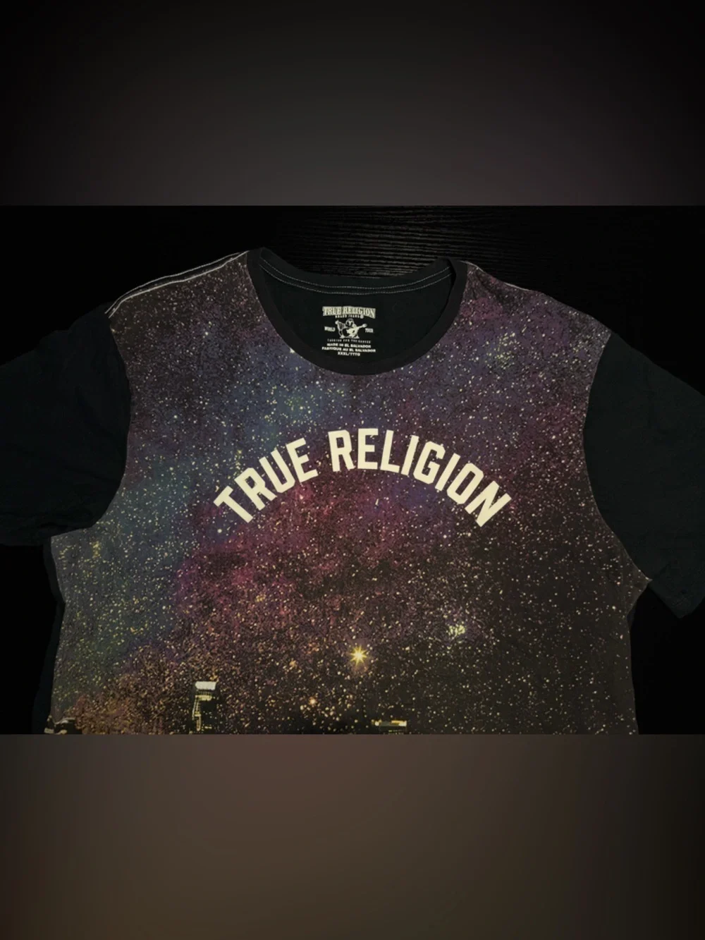 True Religion Kids Galaxy City Tee - Black, Purple & Gold